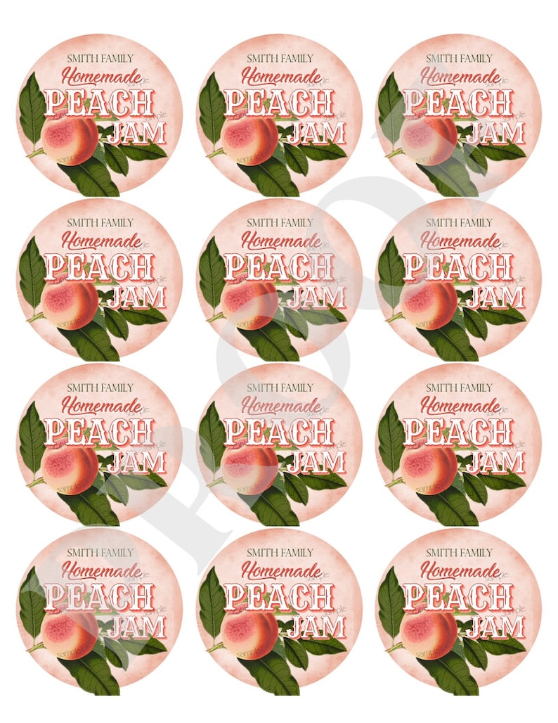 Peach Jam Stickers, Canning Labels, Peach Jelly, Peach Apricot ...
