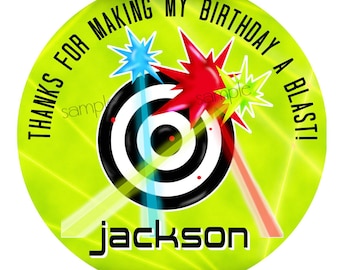 Laser Tag Stickers, Laser tag Birthday party, Laser tag favor Labels, girls, boys, Gift labels, Laser tag favors, Favor Stickers