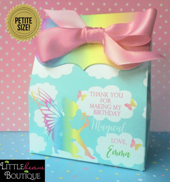 Fairy party,Fairy Favor boxes, Rainbow Fairy ,Fairy Birthday Party, Personalized favor Box,Fairy party favors ,Woodland Fairy,Treat box Il_570xn