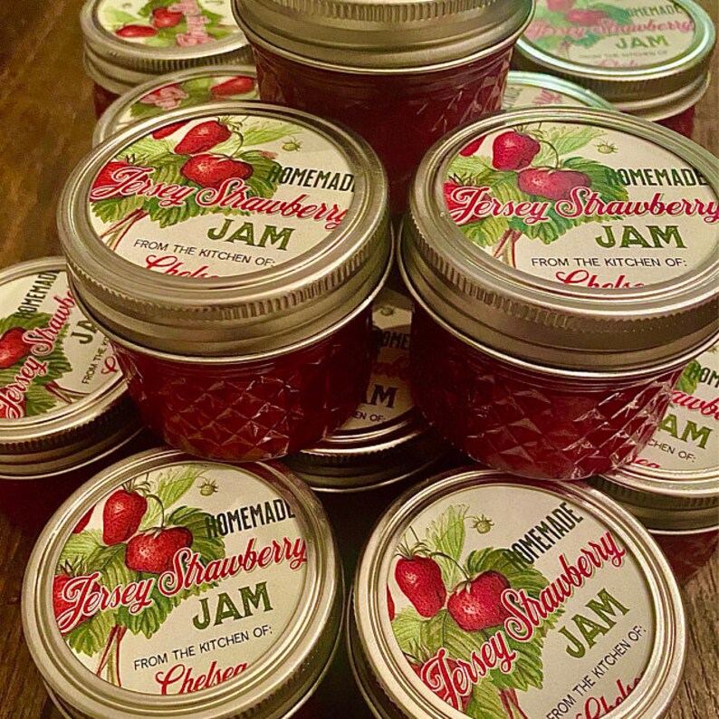 Strawberry Jam Labels Strawberry Jelly Labels Jam Jar Etsy
