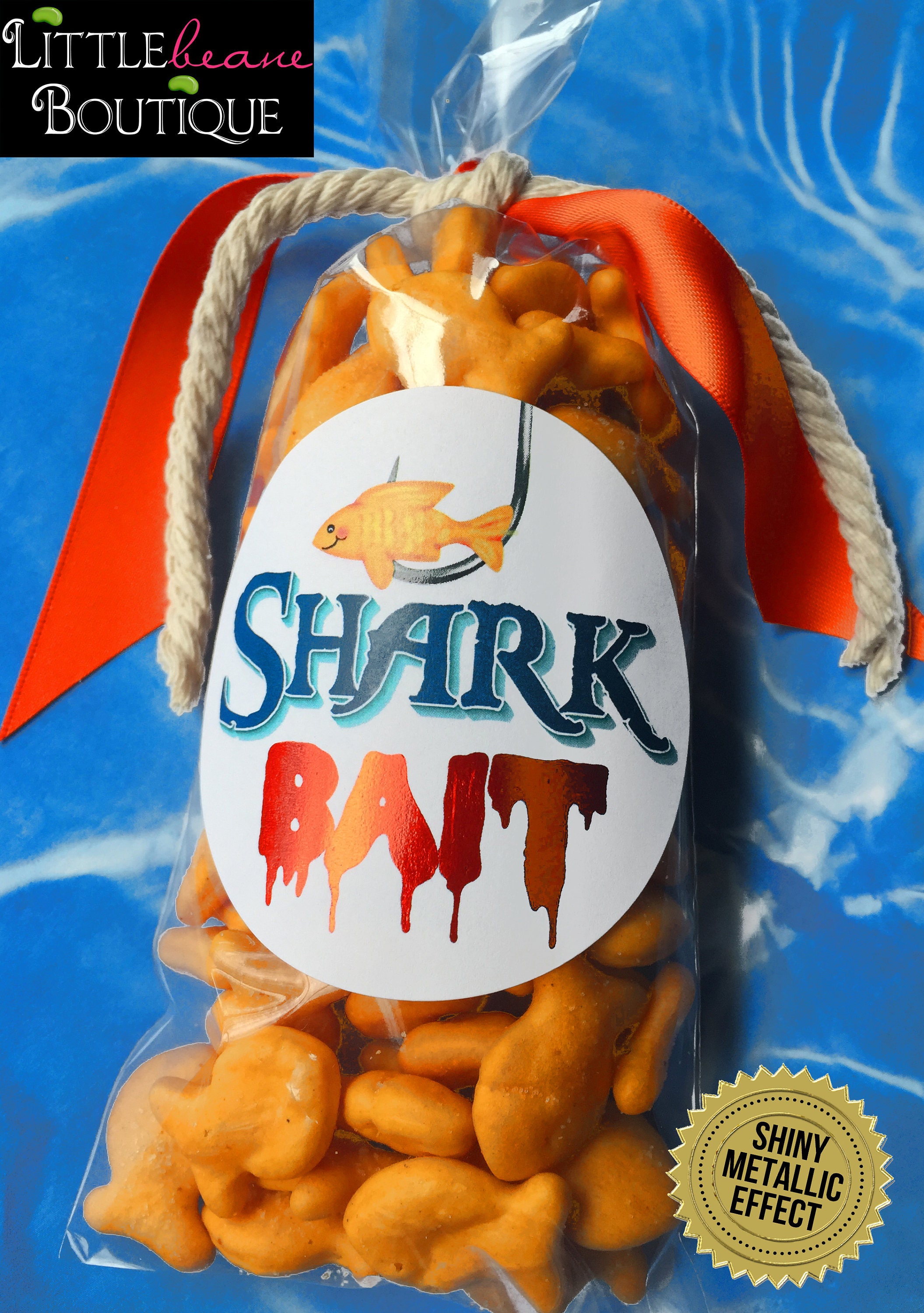 Shark Bait Stickers, Shark Chum Favors,shark Party,shark Stickers