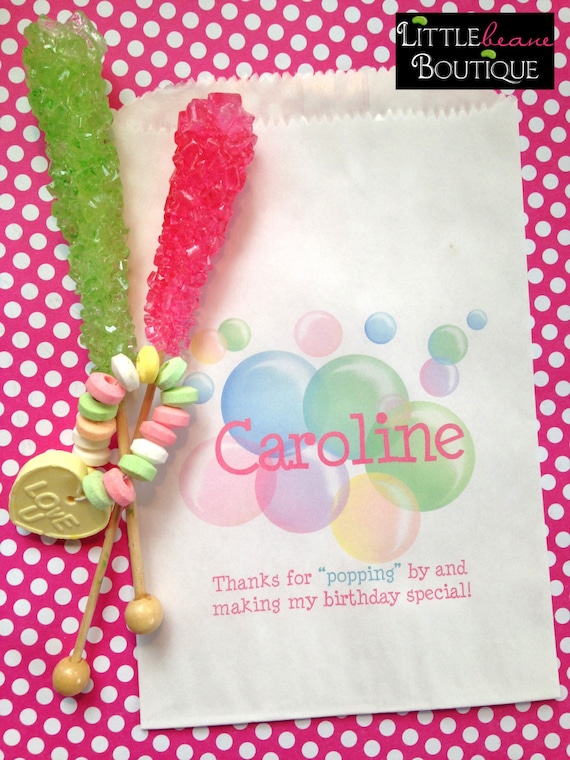 Bubble Birthday party, Personalized candy bags, bubble Favor bags, Bubble party favors, Candy Buffet, Birthday party, Sweets, Treats Il_570xn