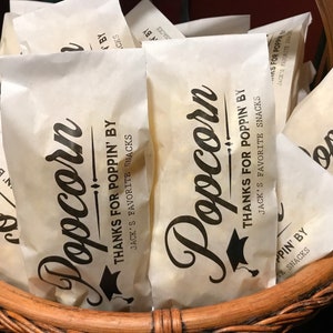 Graduation Popcorn Bags, custom Popcorn bags, Graduation Popcorn Favors, Popcorn Bar Supplies, Tall Favor bags
