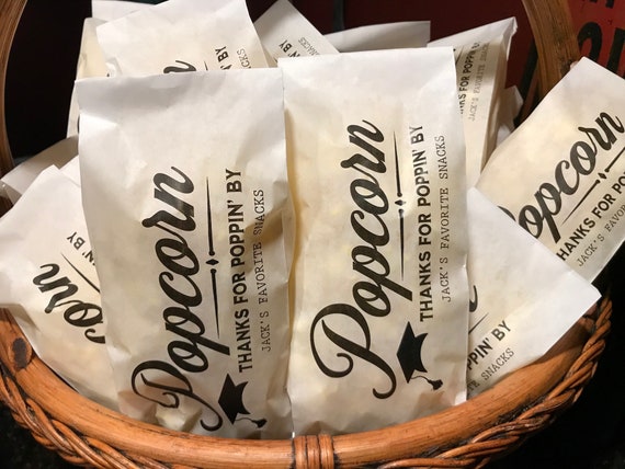 Personalized Popcorn Bags, custom Popcorn bags, Graduation Popcorn, Popcorn Bar Supplies, Tall Favor bags, Birthday party, movie night Il_570xn