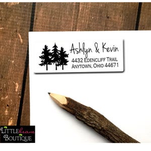 Woodland Pine Tree Return Address Labels, Rustic Stamp Address labels, Personalized Labels, Return Address Mailing Labels