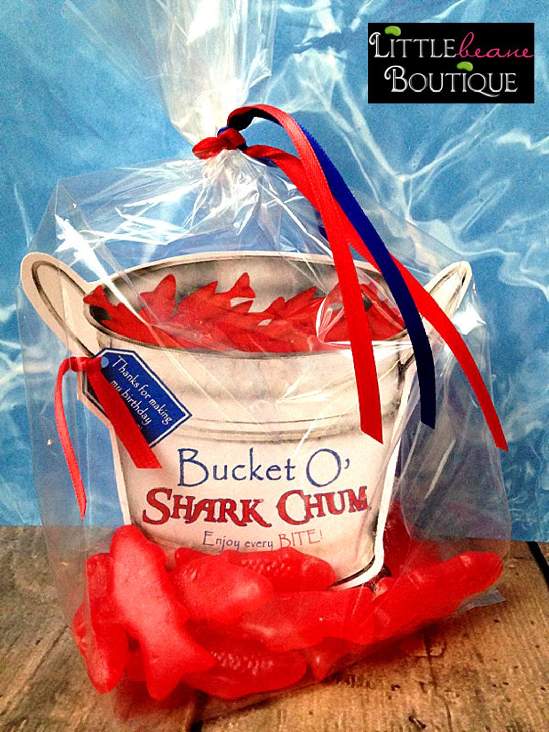 Printable Shark Party Favors, Shark Chum Party Favors, Shark Bait, DIY