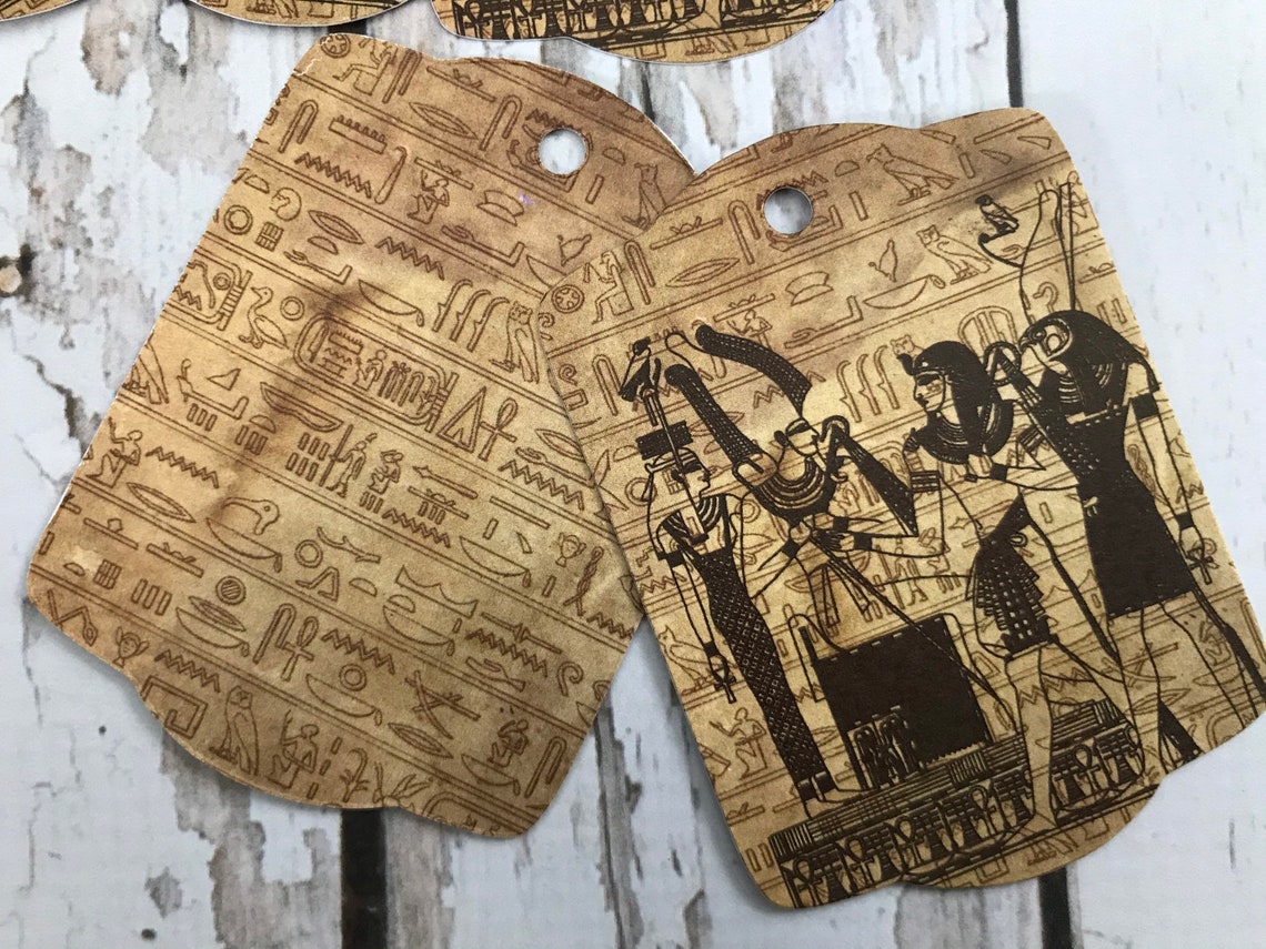 Egyptian Gift Tags Tea Stained Tags Egypt Party Tags Etsy
