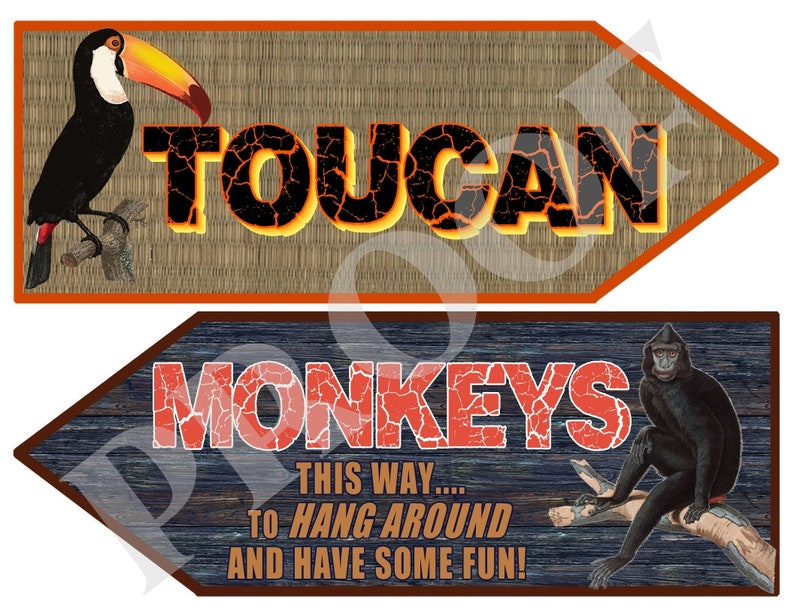Printable Safari Jungle Signs Diy African Safari Party Etsy - Vrogue
