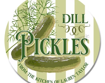 Pickle Canning Jar Labels, Dill Pickle canning labels, Sweet pickle jar labels, mason jar labels, personalized pickle labels, Garlic Pickles