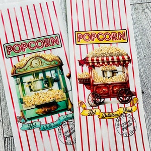 Popcorn Bags, Vintage Popcorn bags, Vintage Popcorn Machine bags, Circus Popcorn Bags, Carnival Popcorn Bags, movie night popcorn bags