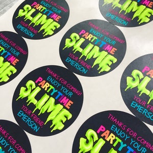 Glow Party stickers, Glow Slime Stickers, Slime Party, Glow in the dark slime, Slime favors, Labels, Slime favors, DIY Slime, Neon Slime