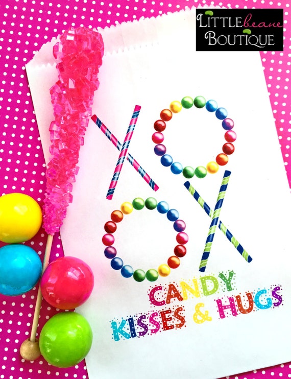 Candy Party Favor Bags, Candy treat bags, Candy Kisses, goodie bags