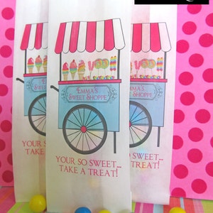 Candy favor Bags, Sweet Shoppe Cart, sweet shop Favor bags, Candy Buffet, Birthday party, Sweets, Treat bags image 3