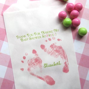 Baby Shower Candy Bags, Baby Feet, Favor bags, Sweets, Treats, Choose any Design in my Shop image 1