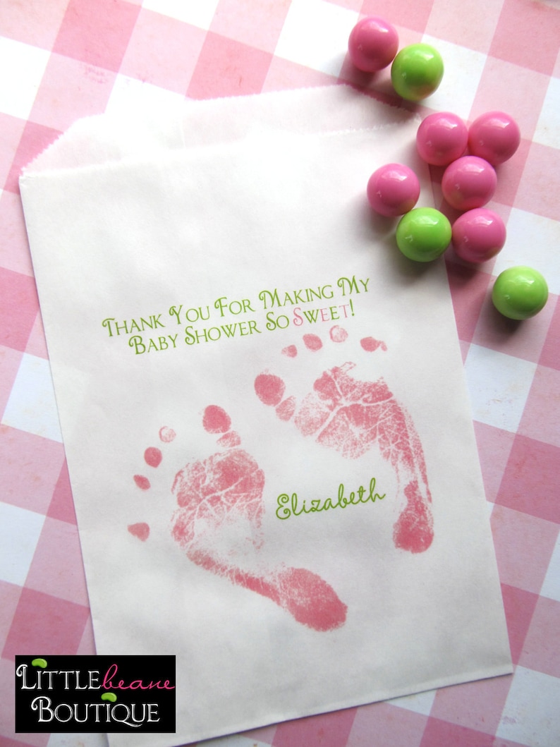 Baby Shower Candy Bags, Baby Feet, Favor bags, Sweets, Treats, Choose any Design in my Shop image 1