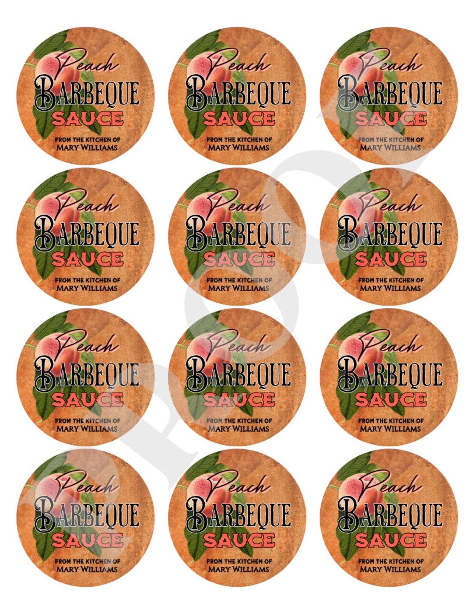 Homemade Barbeque Sauce Labels - Personalized BBQ Sauce Stickers ...