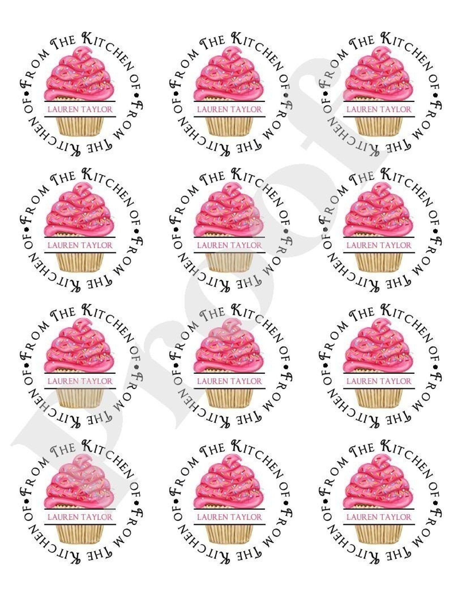 Cupcake Stickers Personalize Stickers Cupcake FUN Cupcakes Etsy