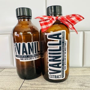 Waterproof Vanilla Extract Labels, Personalized Vanilla Extract Stickers, Minimalist Vanilla Extract bottle labels, Homemade Vanilla labels