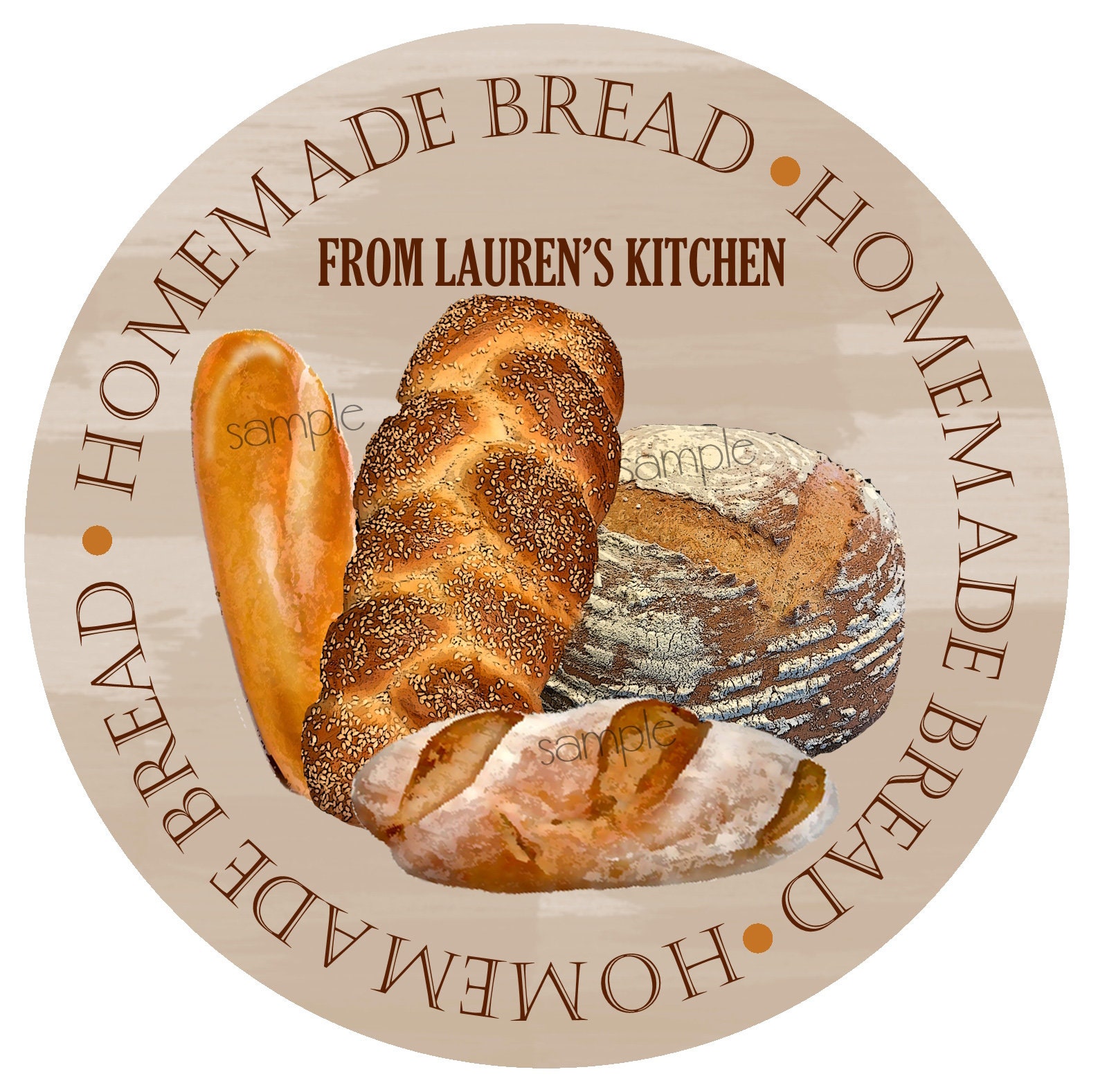 Personalized Bread Stickers, Homemade Bread Labels, Sourdough Bread ...
