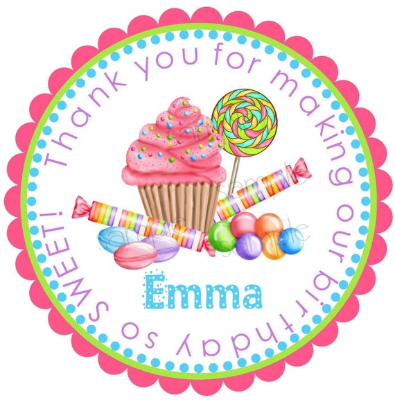 Cupcake Stickers, Sweet Shop, Cupcake, Candy, Lollipop, Wonderland Sweet Shoppe,Sweet Tarts, Gumballs, polka dots, Birthday, Children Il_570xn
