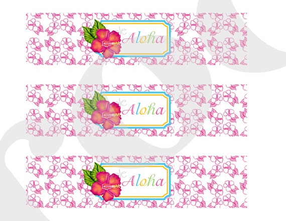 Free printable hawaiian water bottle labels