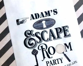 Escape Room Favor Bags, Escape Room Party, Escape Room Birthday Party Favors, Treat bags, Paper bags, Mystery Party, Thank you bags