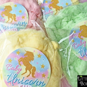 Unicorn Stickers, Unicorn Birthday party, Baby Unicorn Fur, Cotton Candy, Unicorn Hair, Personalized, Rainbow Unicorn, unicorn favors image 3