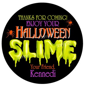 Halloween Slime Stickers, Halloween Monster, Slime Party, Slime favors, Personalized stickers, Labels, Slime favors, DIY Slime