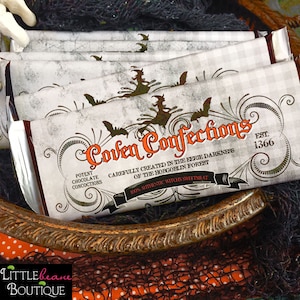 Printable Halloween Chocolate Bar Wrapper, Digital File, Witch Candy bar Wrappers, Candy Bar Wrapper, Witch&#39;s Coven, DIY, Automatic Download