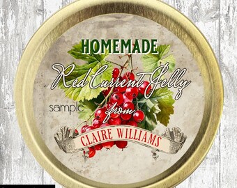 Red Current Jelly Canning Labels, 2 Inch Fruit canning labels, Jelly jar Label, Black Current, Canning Sticker, personalized canning Labels