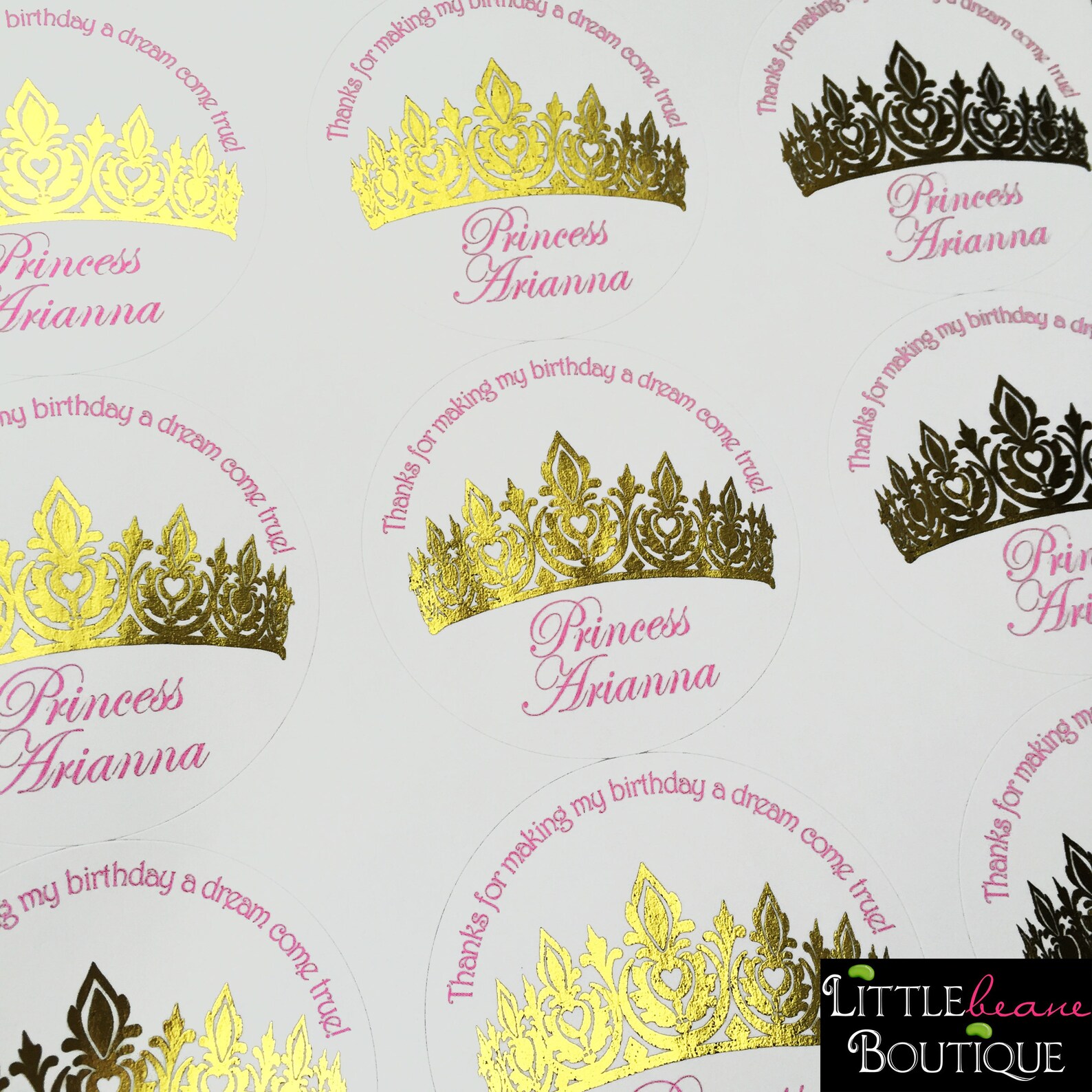 Princess Stickers Gold Tiara Stickers Quinceanera Stickers Etsy