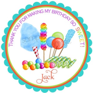 Boys Candy Stickers, Candy Circus,BOYS,Sweet shop, Birthday party, Candy, Lollipop, Gumballs,Birthday, Children, Labels, favor,