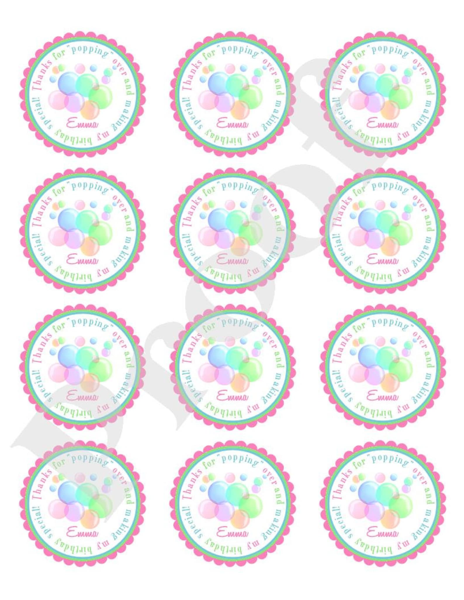 Bubble Stickers Blowing Bubbles NEW Bubbles Birthday Party Etsy
