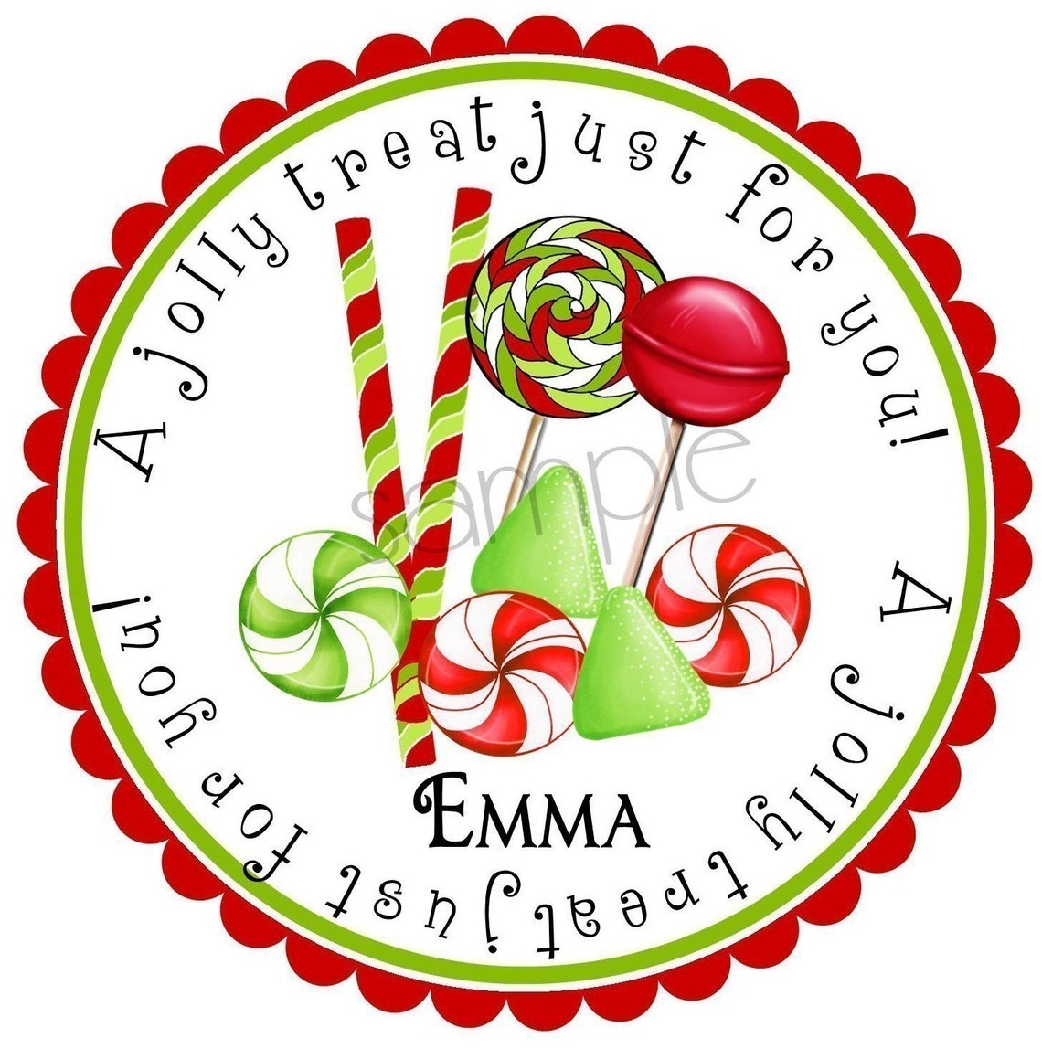 Christmas Stickers Christmas Candy Candy Sticks Lollipop Etsy