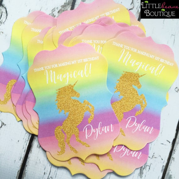 LARGE Unicorn Stickers, Rainbow Unicorn stickers, Glitter Unicorn labels, Unicorn Birthday Party, Unicorn party favors, Gift stickers Il_570xn