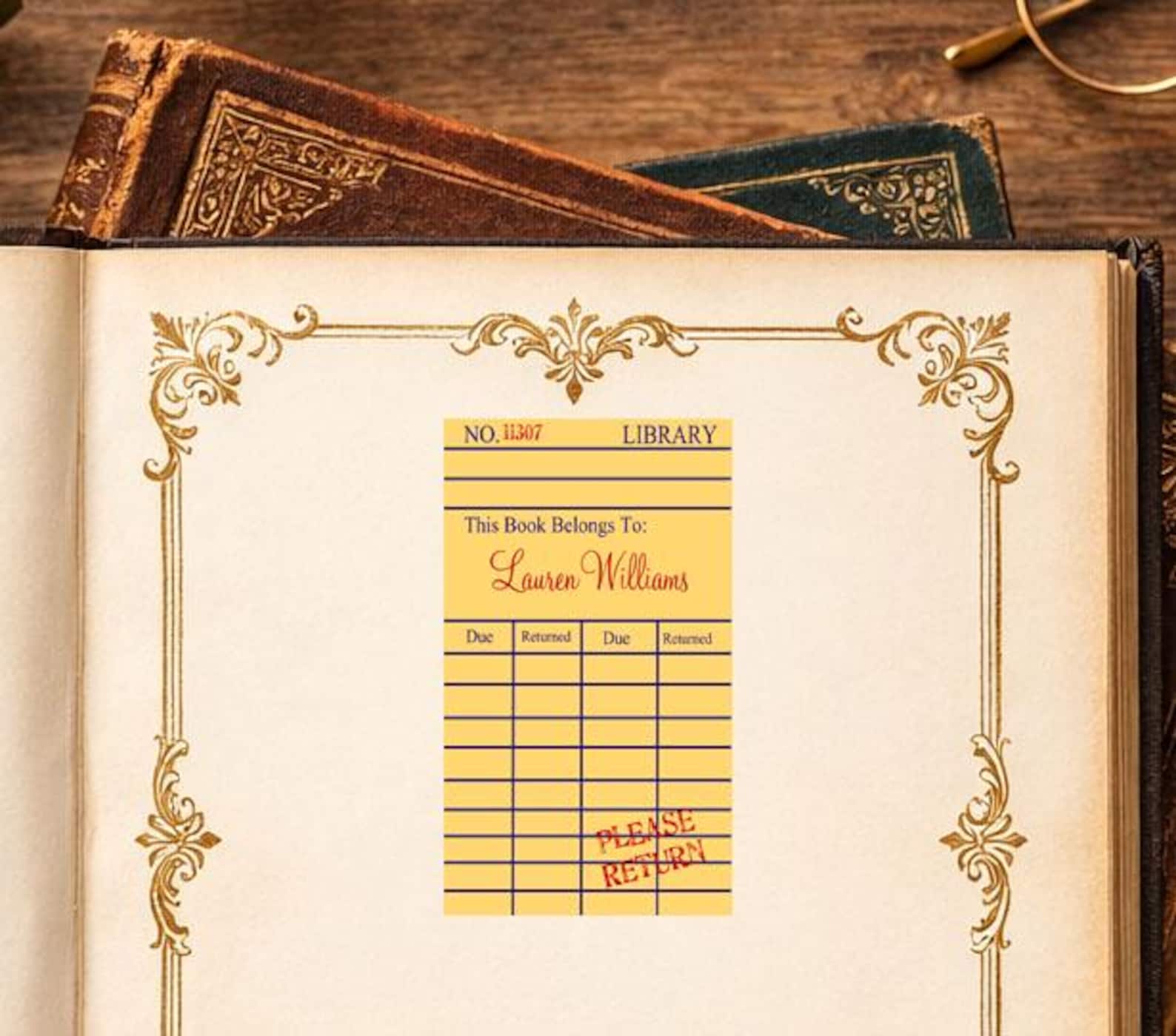 Personalized Library Book Stickers, Library Book, Ex Libris, Vintage ...