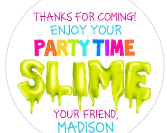 Slime Stickers, Slime Party, Slime favors, Personalized stickers, Labels, Slime favors, DIY Slime, Party Time Slime