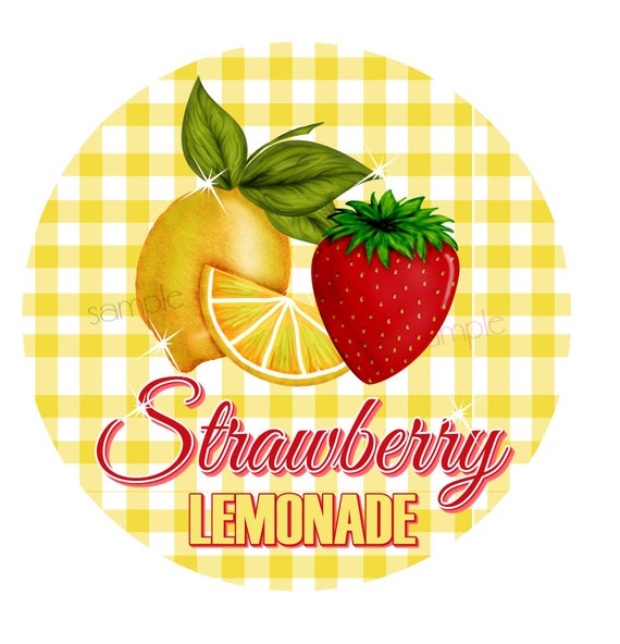 strawberry lemonade stickers lemon stickers picnic fruit stickers
