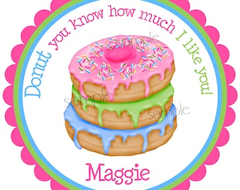 Donut stickers, Donut party, Stack of Donuts, sprinkles Sweet, Candy,Treats, Baking, Donut favor Labels