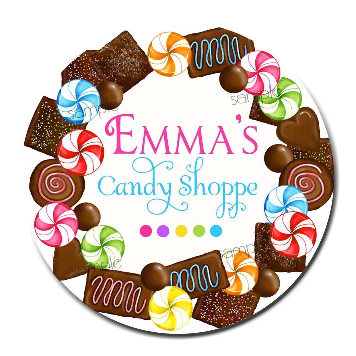 Candy Stickers Chocolate Birthday Party Chocolate Factory Etsy
