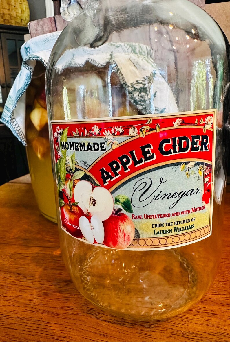 Apple Cider Vinegar Labels, Bottle Labels for Homemade Apple Cider ...