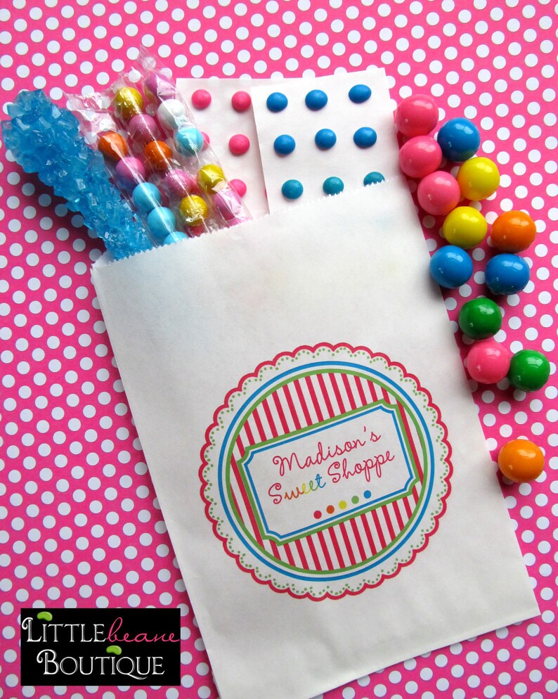 Personalized Candy Bags Candy Favor Bags Candy Buffet Bags Etsy