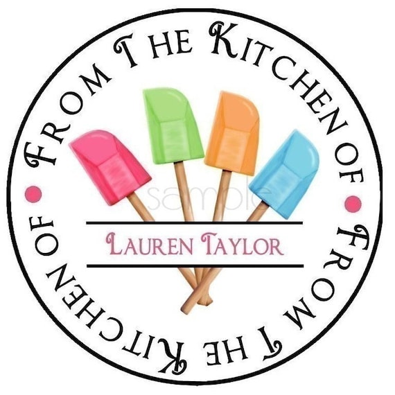 kitchen stickers rubber spatulas baking stickers cooking etsy
