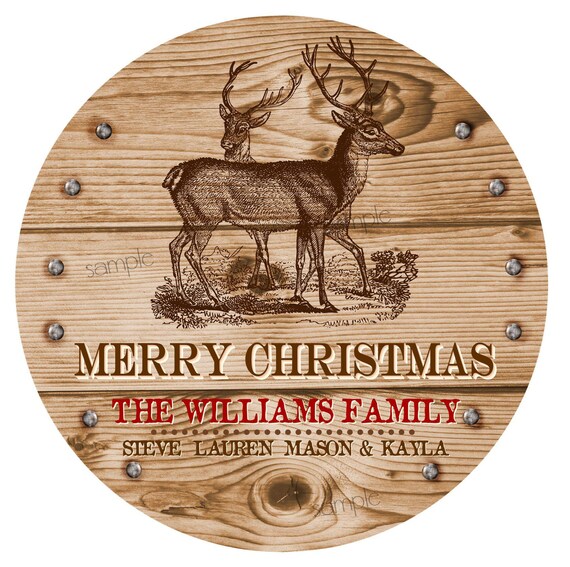 christmas gift stickers woodland christmas labels rustic