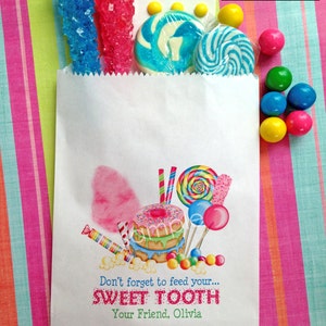 Personalized Candy Bags, Sweet Tooth Collection, Candy Favor bags,  Candy Birthday Favors, Candy Buffet, Birthday party, Sweets, Treats