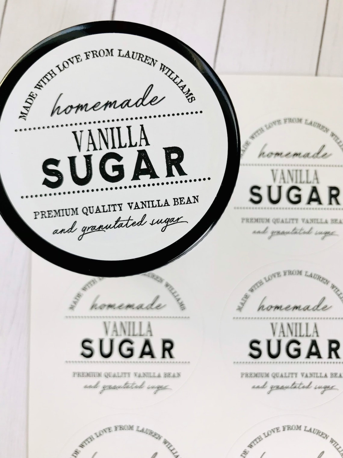 WATERPROOF Vanilla Sugar Labels Homemade Vanilla Sugar Etsy
