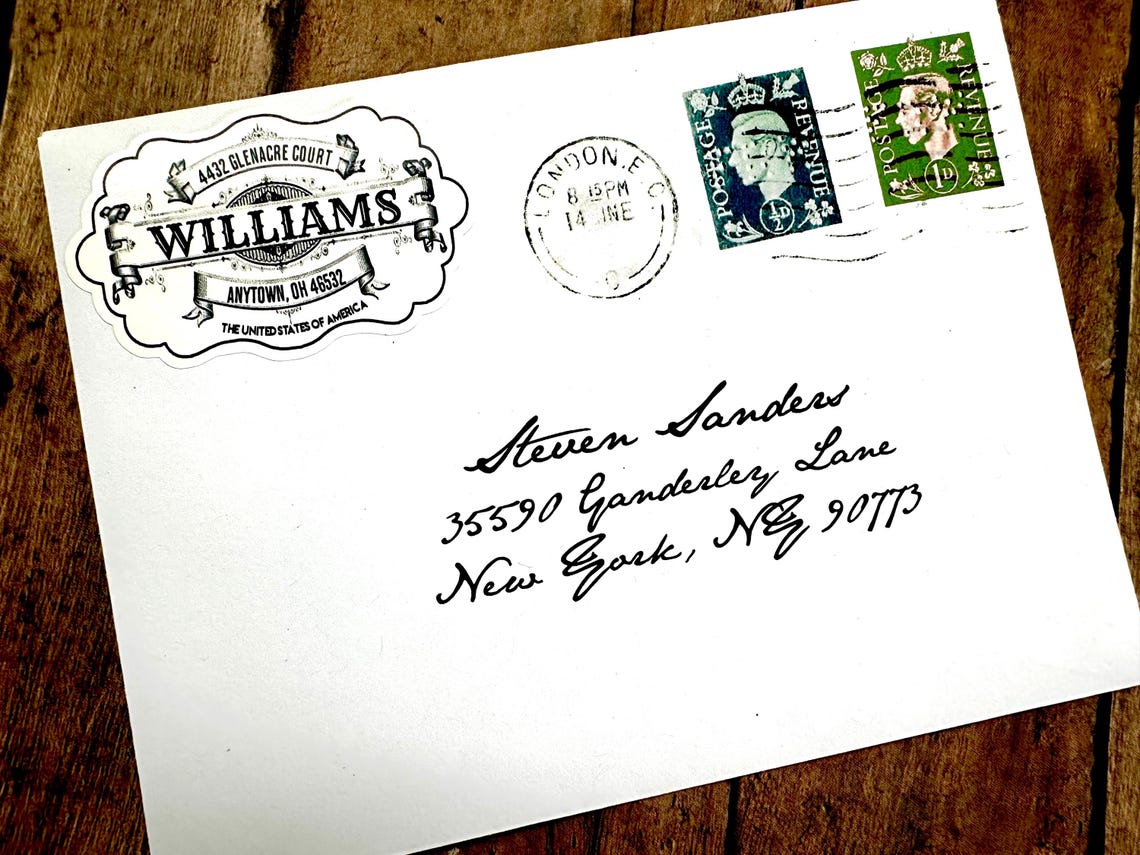 Heritage Style Return Address Labels, Vintage Style Mail Post Labels ...