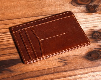 Personalised Double sided Vegan Leather Slim Business Credit Card Holder