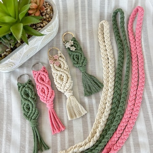 Macrame key chains and braided lanyards