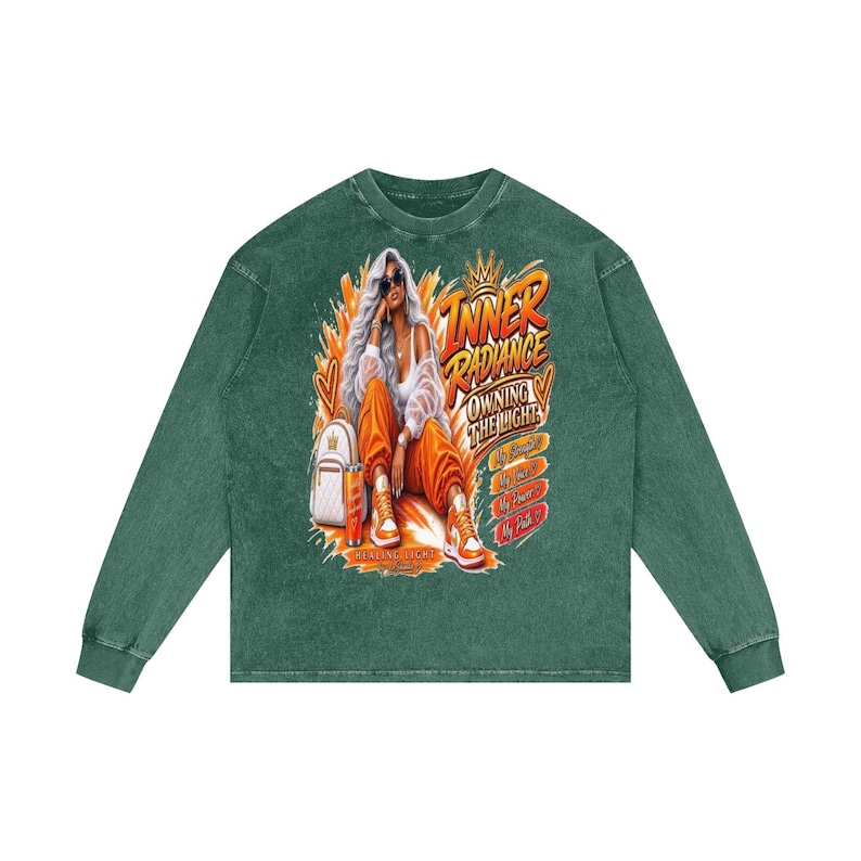 Acid Wash Oversize Long Sleeve T-Shirt image 3